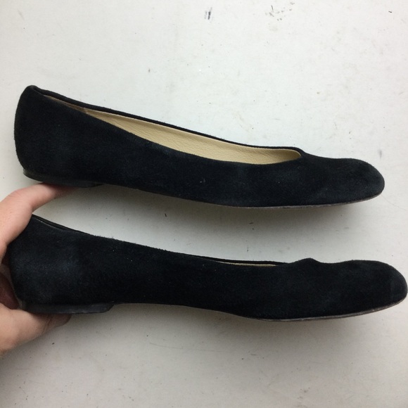 Garnet Hill Signature Black Italian Suede Ballet Flats Size 6.5 - Picture 5 of 11